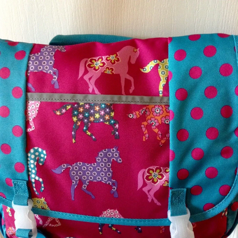 NWT Garnet Hill Kids Messenger Bag with Pony Print - Picture 3 of 8
